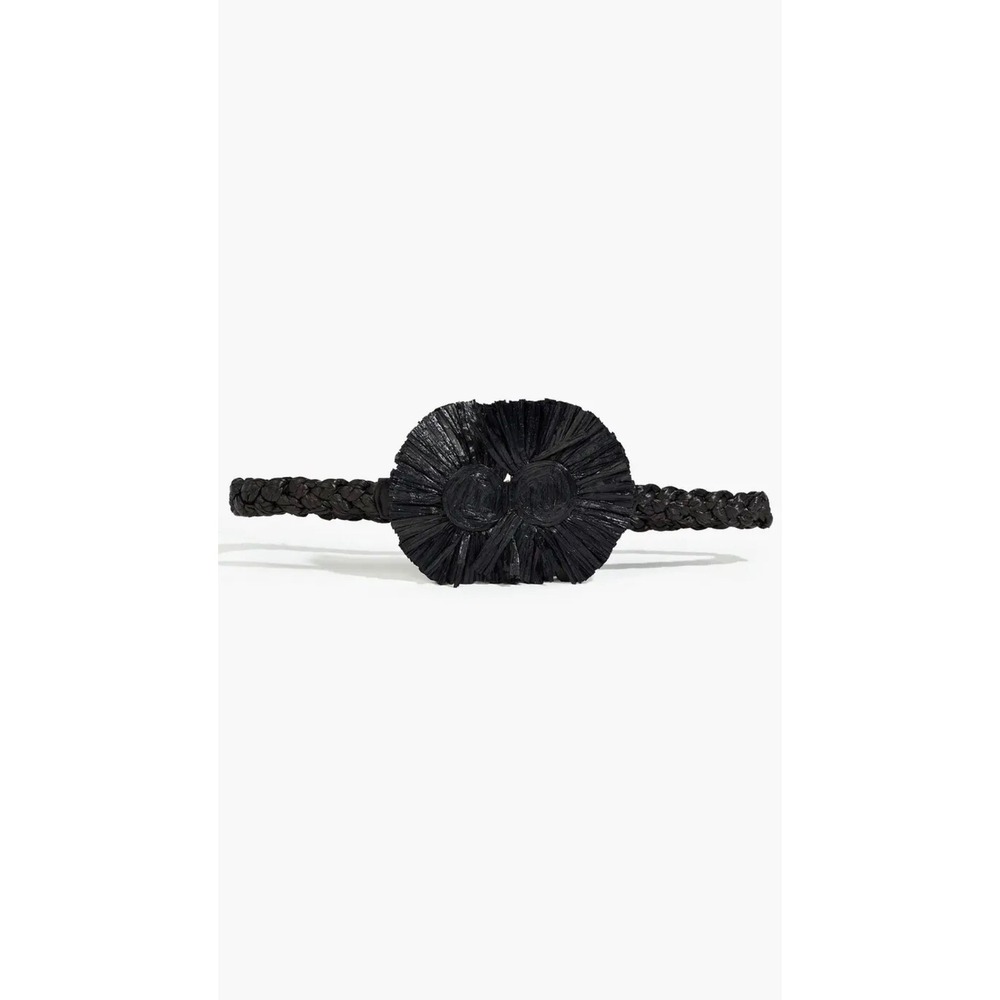 NWT Johanna Ortiz Sz L Gautama Raffia Waist Belt Black Bronze CR472 RARE $365